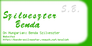 szilveszter benda business card